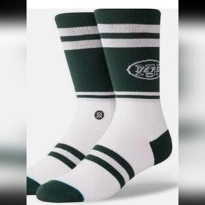 NWT STANCE NEW YORK JETS LOGO NFL CREW SOCKS , SZ:L
